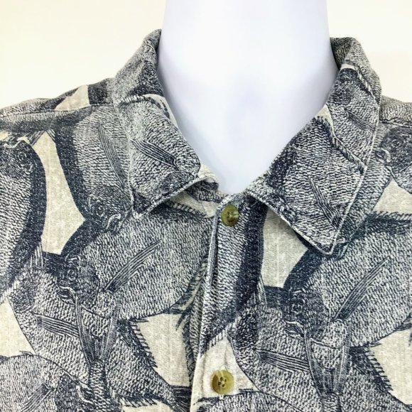 Columbia Sportswear Button Up Men's Fish Print Short Sleeve Shirt Size X-Large - Picture 4 of 9